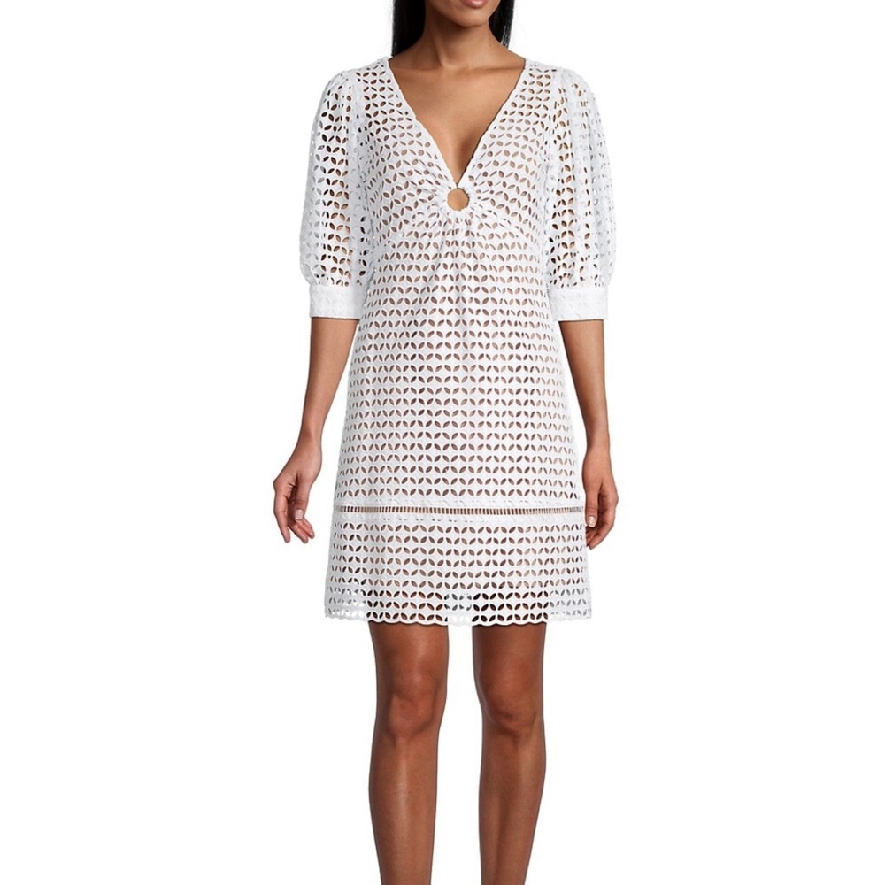 MICHAEL Michael Kors Eyelet Mini Dress white